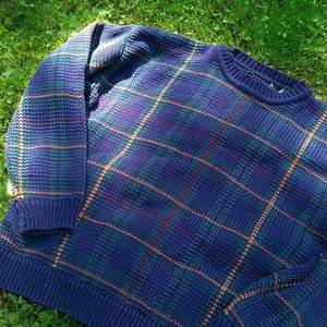 Vintage Plaid Knitted Sweater